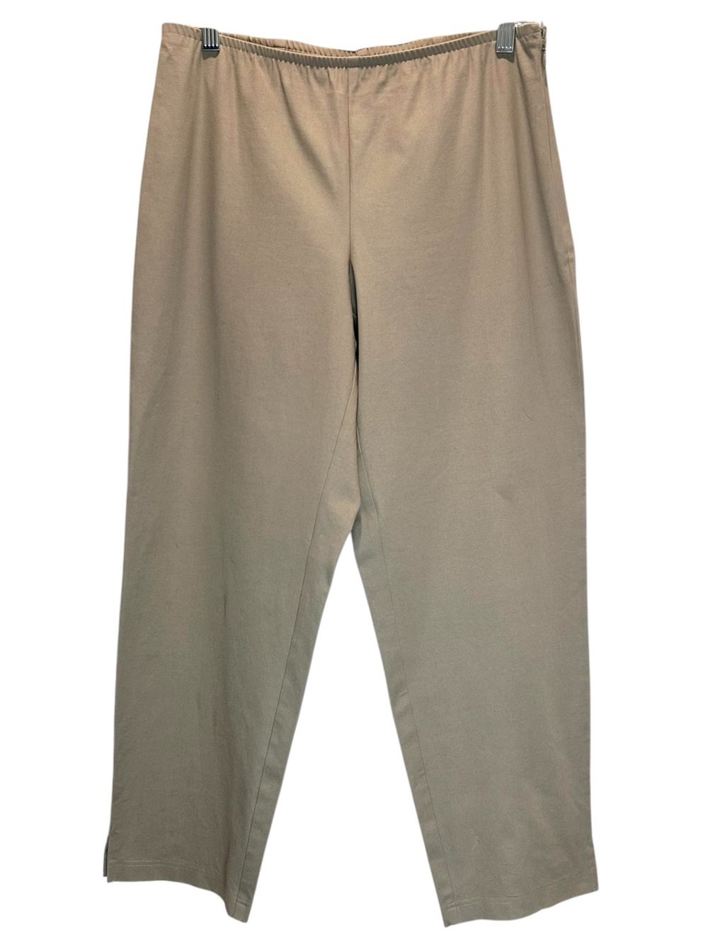 Eileen Fisher Khaki Cotton Pants, Casual, Classic, Closet Staple - Medium